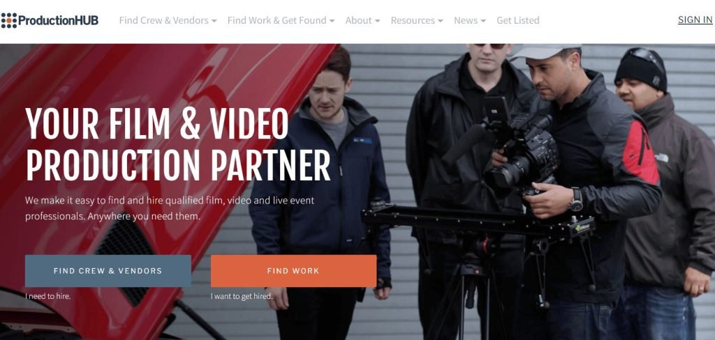 ProductionHUB website.