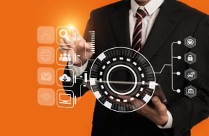 A cybersecurity manager checking his SOC controls on a digital screen.